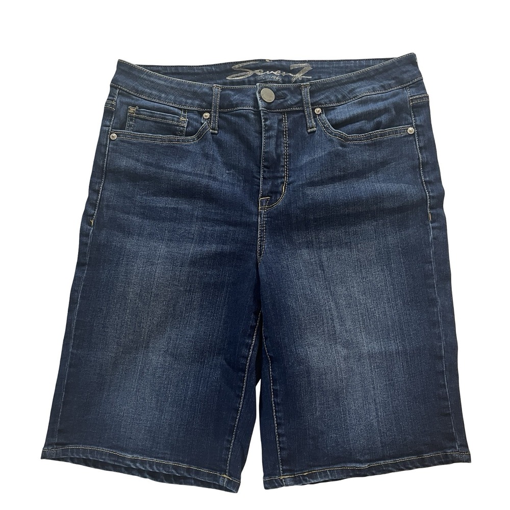 Seven Jeans Women's Size 12 Denim Jean Shorts Bermuda Medium Wash